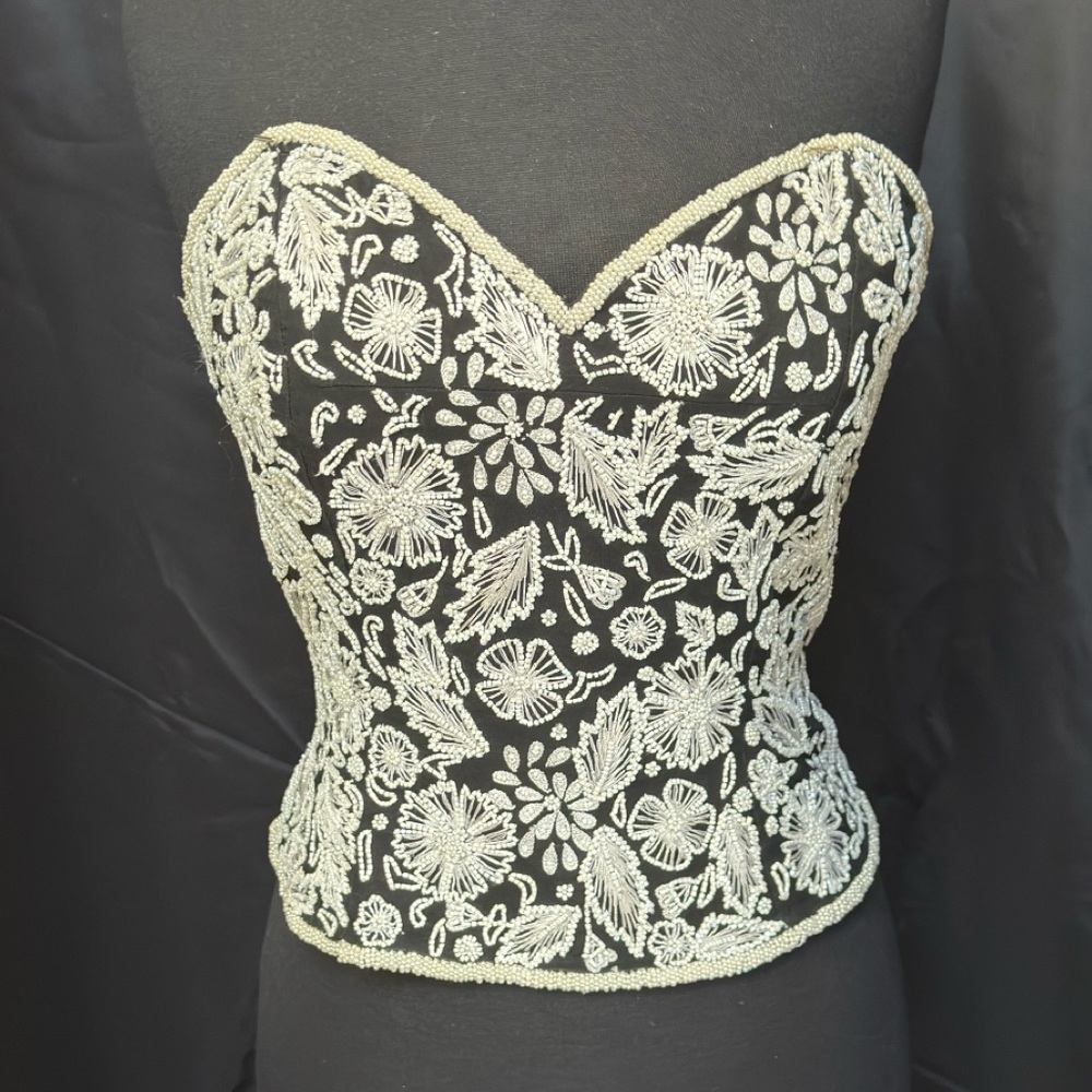 Elegant Black and White Embroidered Women's Top